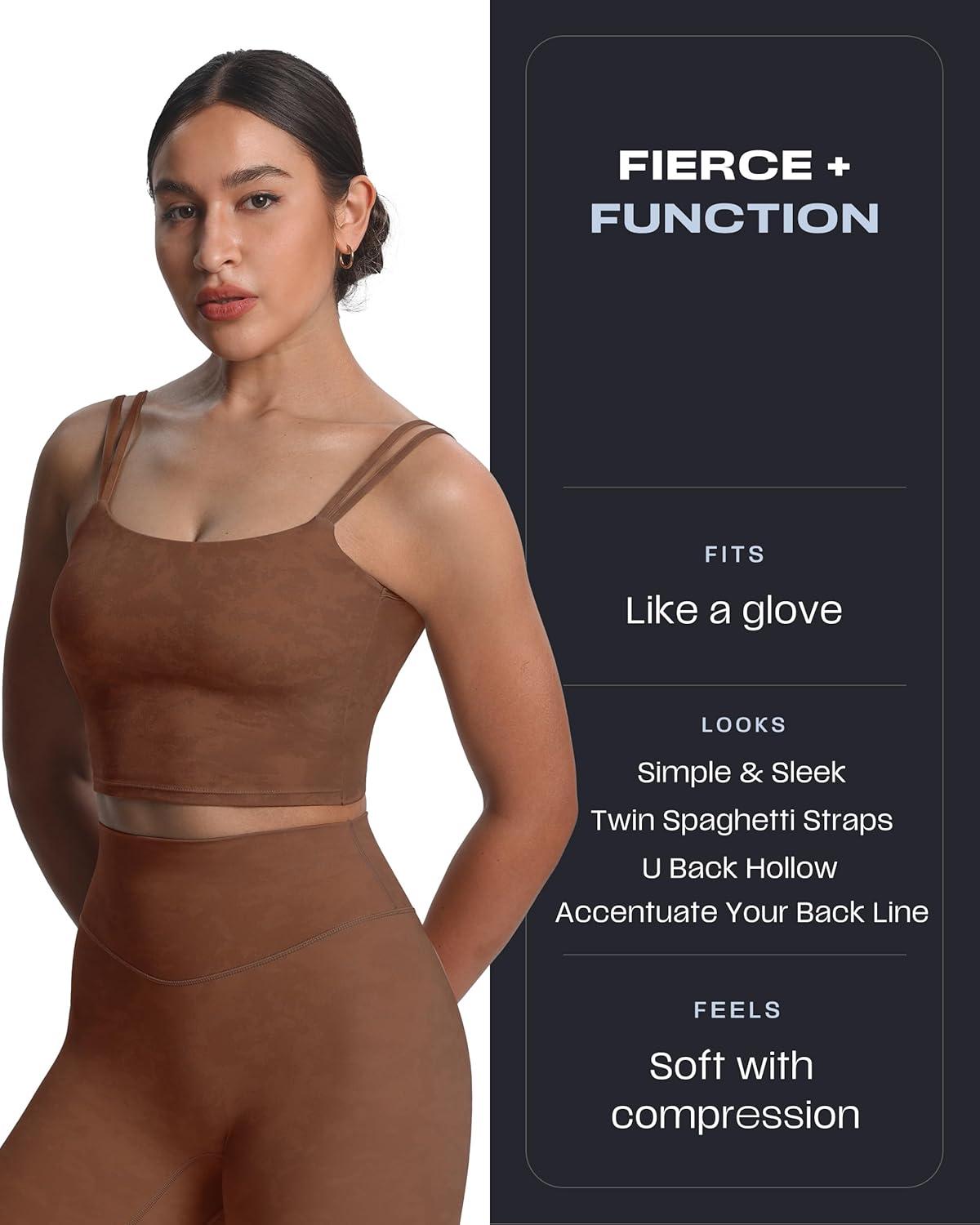 imageAoxjox Womens Workout Sports Bras Fitness Yoga Crop Tank Twist Back CamiCloud Brown