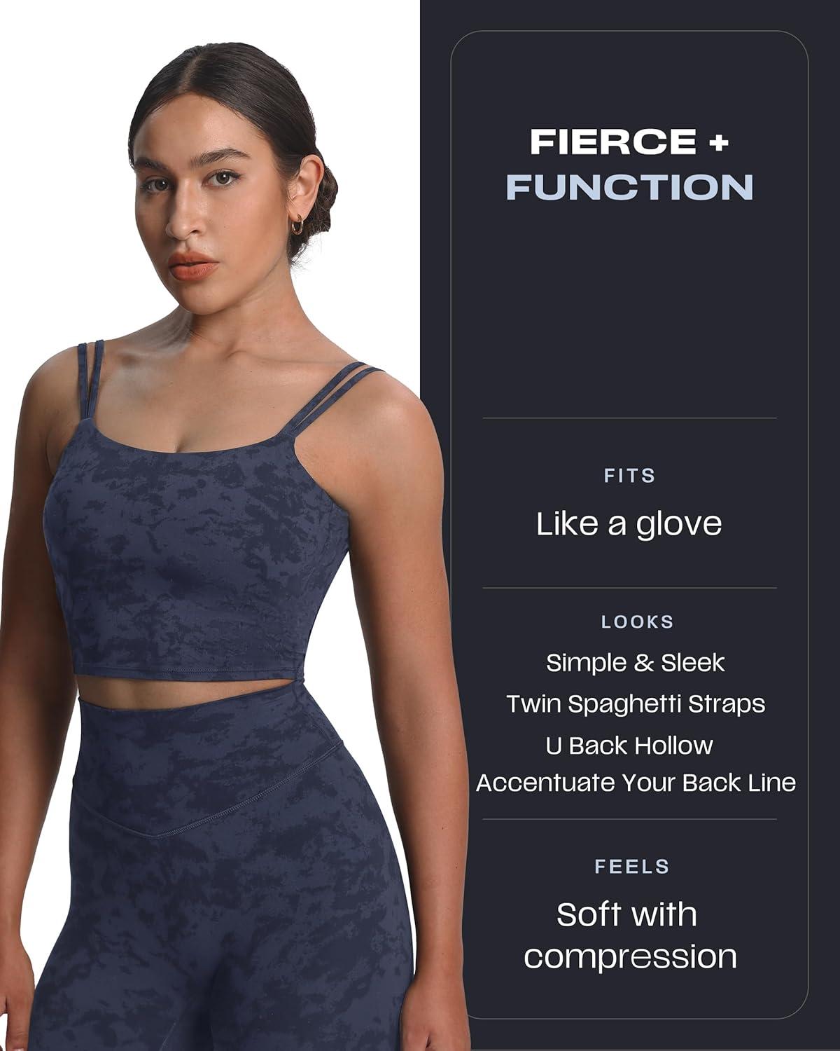 imageAoxjox Womens Workout Sports Bras Fitness Yoga Crop Tank Twist Back CamiCloud Navy