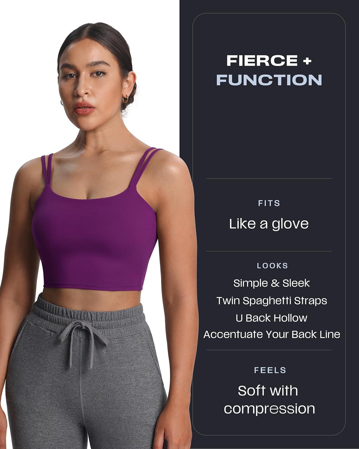 imageAoxjox Womens Workout Sports Bras Fitness Yoga Crop Tank Twist Back CamiDark Purple