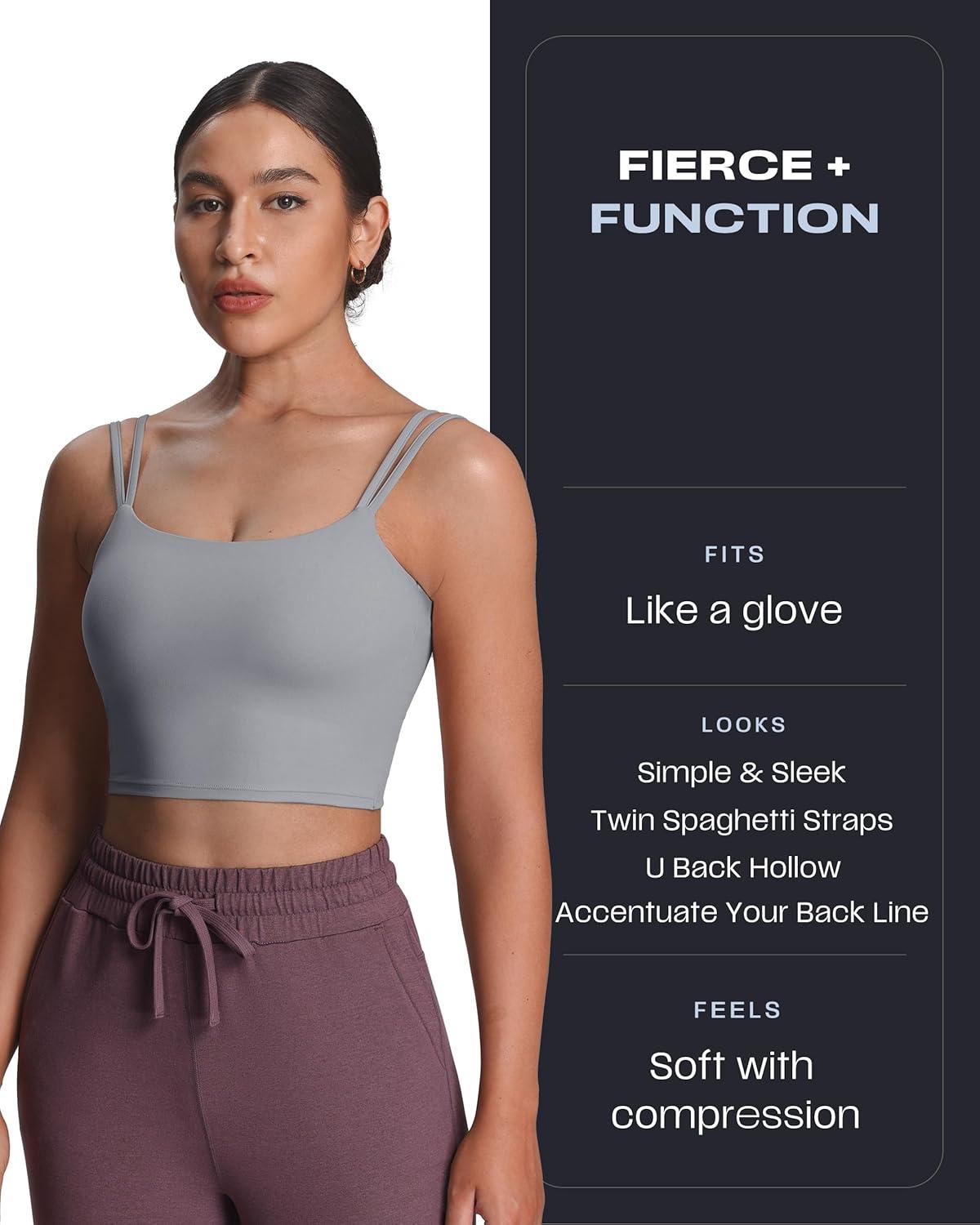 imageAoxjox Womens Workout Sports Bras Fitness Yoga Crop Tank Twist Back CamiGrey