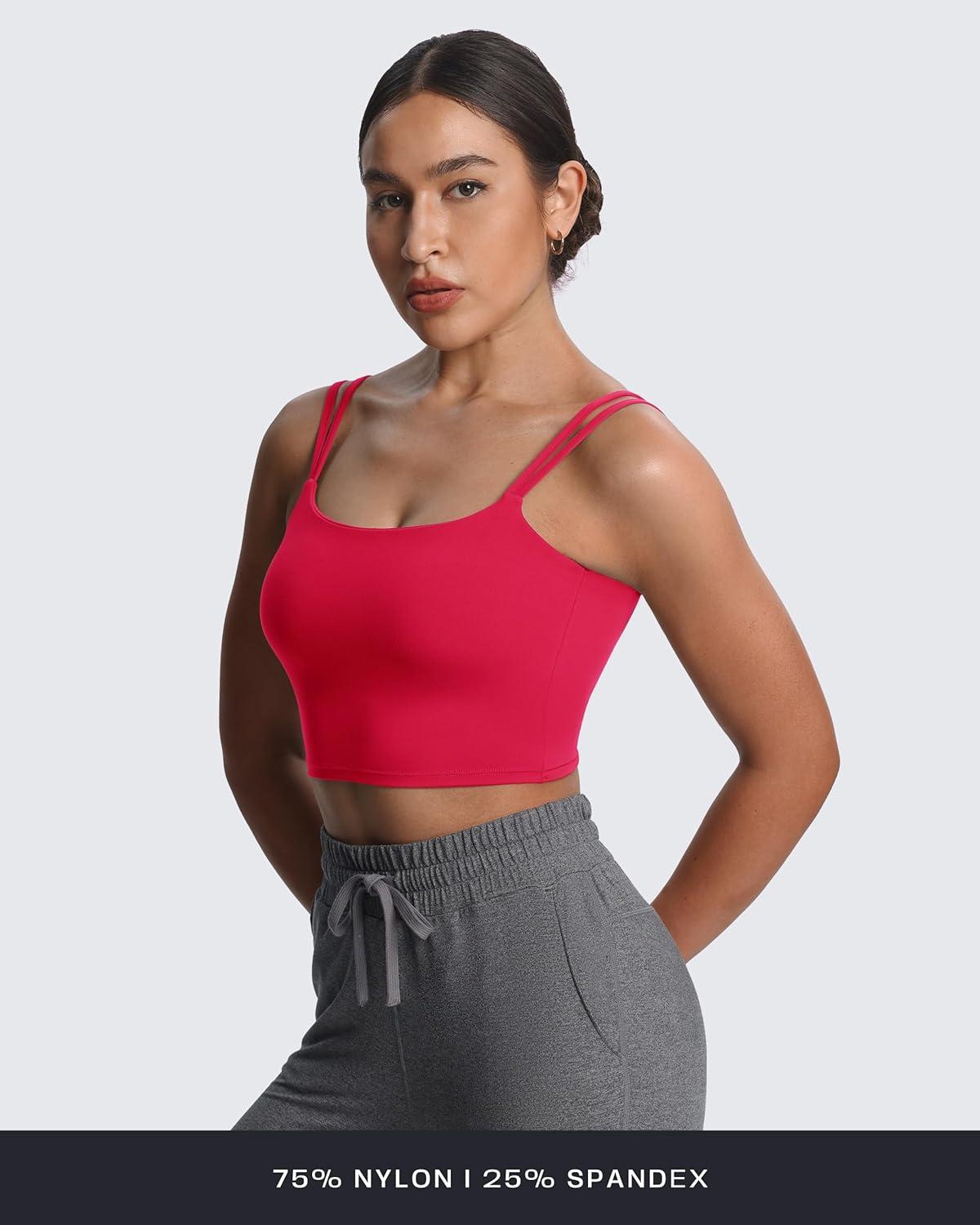 imageAoxjox Womens Workout Sports Bras Fitness Yoga Crop Tank Twist Back CamiLove Potion