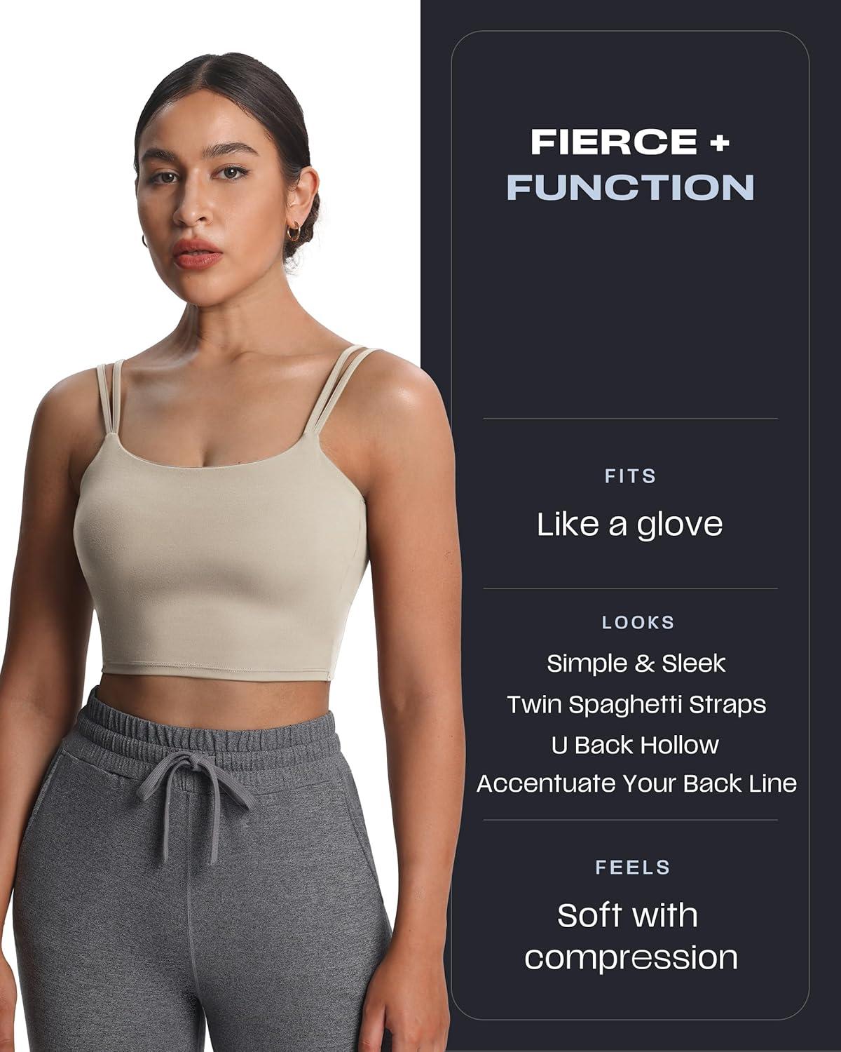 imageAoxjox Womens Workout Sports Bras Fitness Yoga Crop Tank Twist Back CamiMink