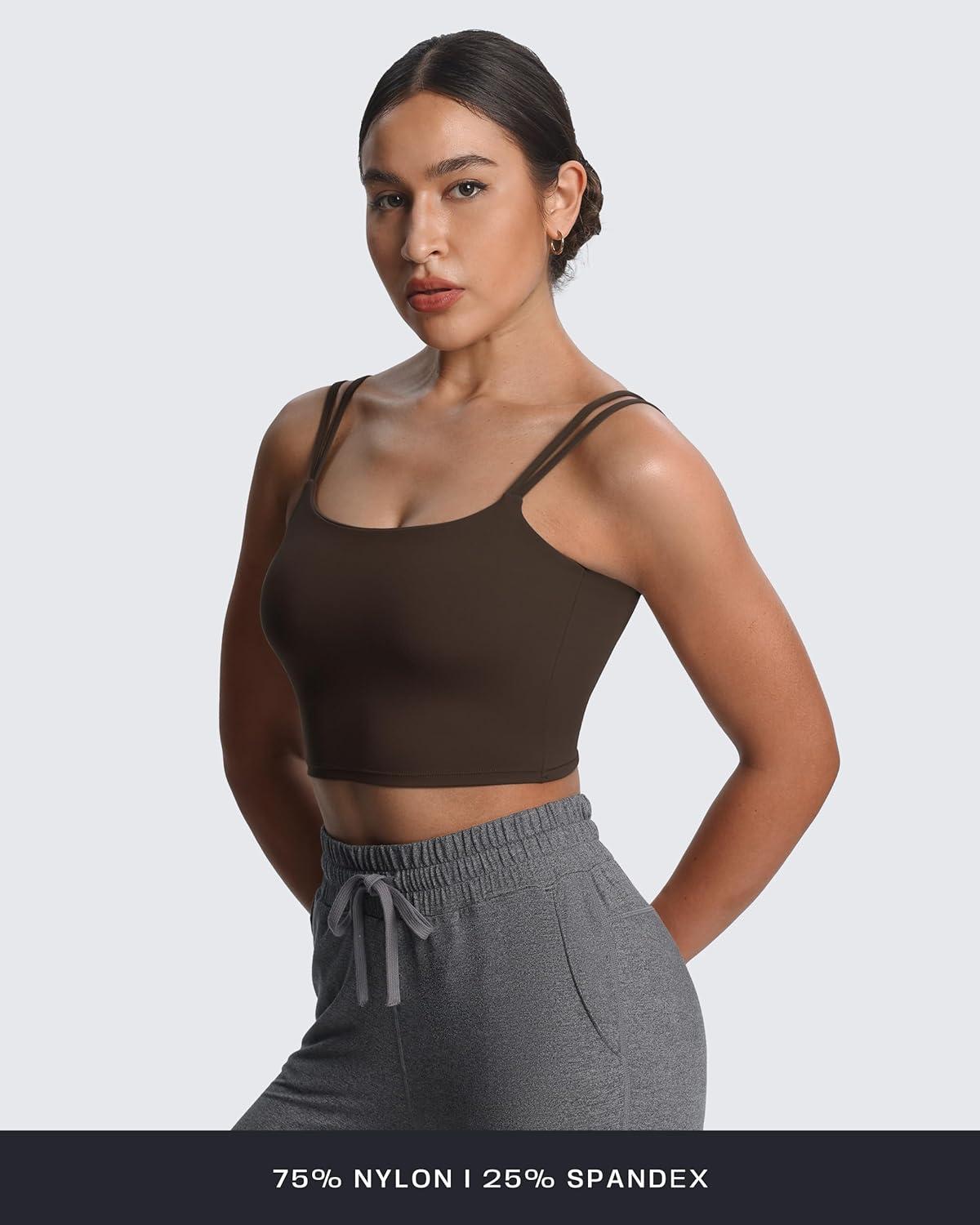 imageAoxjox Womens Workout Sports Bras Fitness Yoga Crop Tank Twist Back CamiMulch