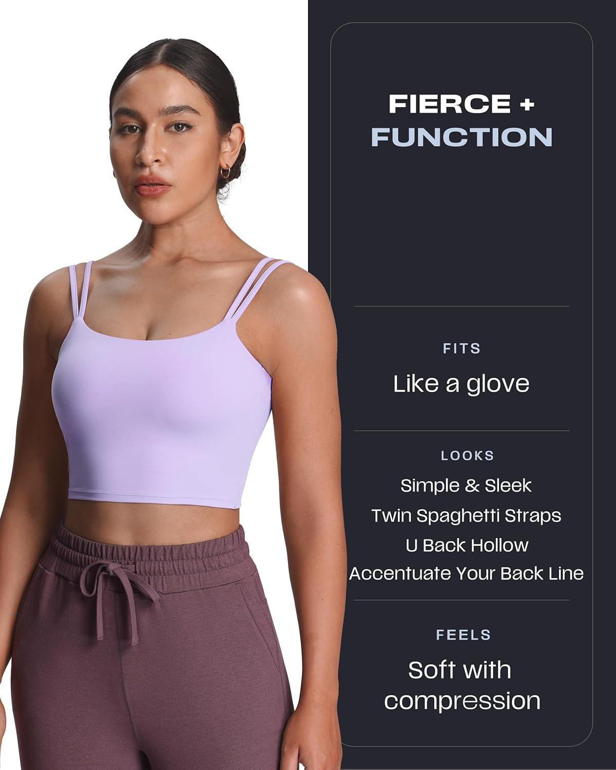 imageAoxjox Womens Workout Sports Bras Fitness Yoga Crop Tank Twist Back CamiPurple Heather