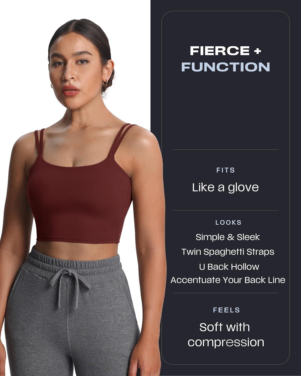 imageAoxjox Womens Workout Sports Bras Fitness Yoga Crop Tank Twist Back CamiRum Raisin