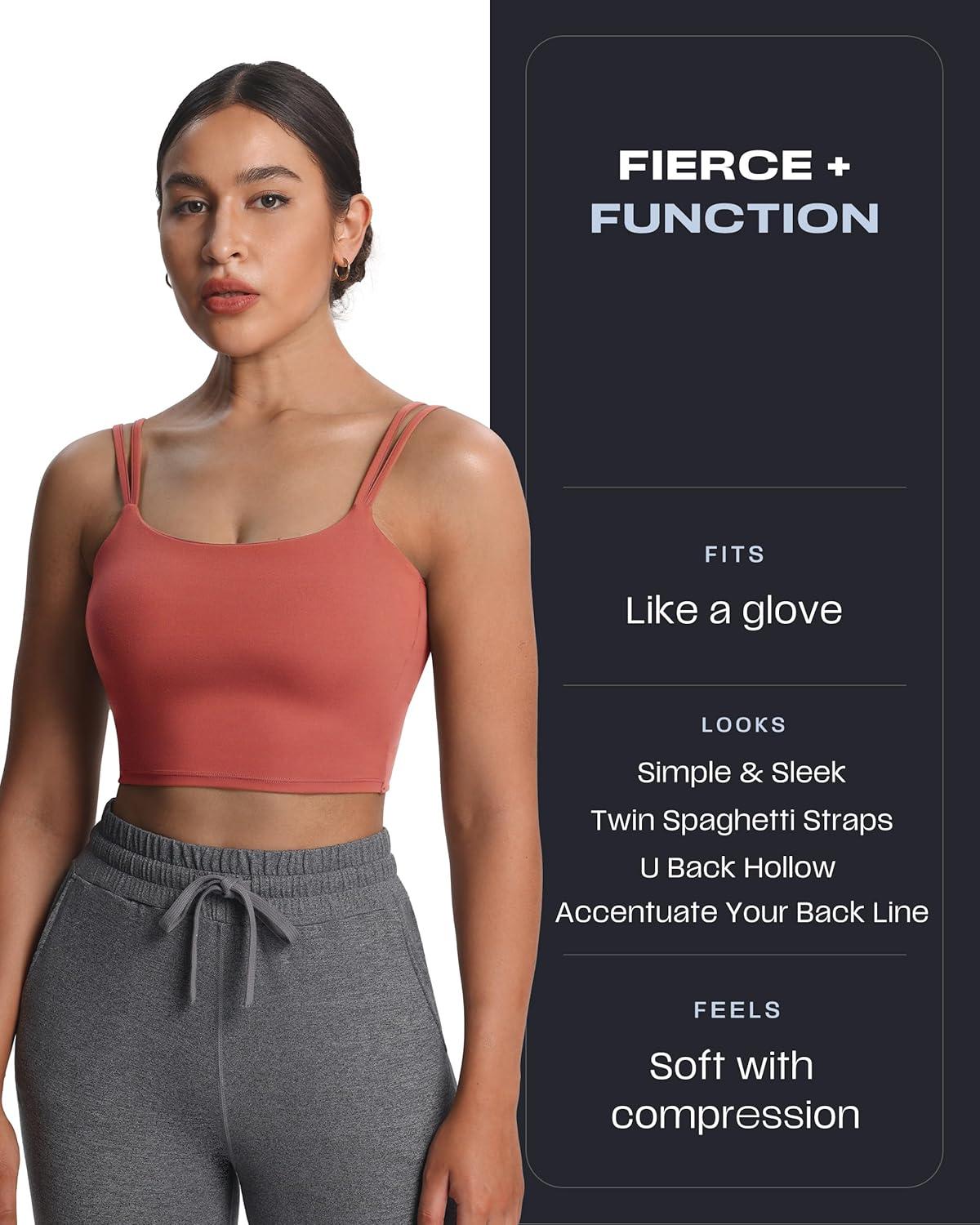 imageAoxjox Womens Workout Sports Bras Fitness Yoga Crop Tank Twist Back CamiRust Red