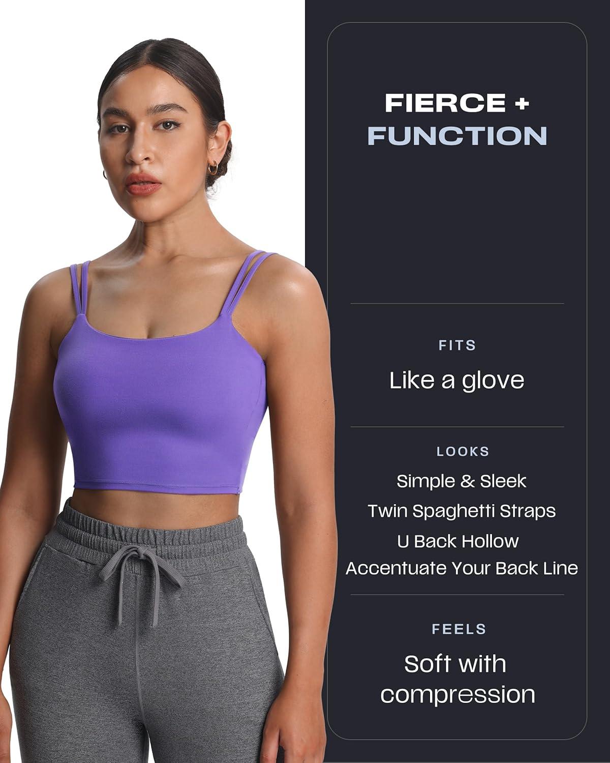 imageAoxjox Womens Workout Sports Bras Fitness Yoga Crop Tank Twist Back CamiViolet