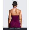 imageAoxjox Womens Sleeveless Athlenza Halter Tank Tops Workout Athletics Lumastretch Yoga Curve Longline Crop TopBurgundy