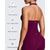 imageAoxjox Womens Sleeveless Athlenza Halter Tank Tops Workout Athletics Lumastretch Yoga Curve Longline Crop TopBurgundy