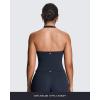 imageAoxjox Womens Sleeveless Athlenza Halter Tank Tops Workout Athletics Lumastretch Yoga Curve Longline Crop TopNavy