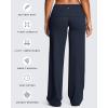 imageAoxjox Womens Workout Fold Over Waist Straight Leg Bottoms Lumastretch Gym Yoga Pants 31quot33quot35quotNavy