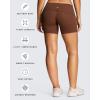 imageAoxjox Womens Workout Fold Over Yoga Shorts Folded Waistband Lumastretch Athletic Yoga Short 6quotBrown