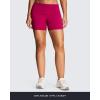 imageAoxjox Womens Workout Fold Over Yoga Shorts Folded Waistband Lumastretch Athletic Yoga Short 6quotFuchsia