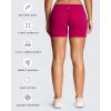 imageAoxjox Womens Workout Fold Over Yoga Shorts Folded Waistband Lumastretch Athletic Yoga Short 6quotFuchsia