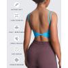 imageAoxjox Womens Workout Sports Bras Fitness Yoga Crop Tank Twist Back CamiAquarius Blue
