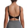 imageAoxjox Womens Workout Sports Bras Fitness Yoga Crop Tank Twist Back CamiBlack 3 Pieces Pack
