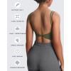 imageAoxjox Womens Workout Sports Bras Fitness Yoga Crop Tank Twist Back CamiOlive Green