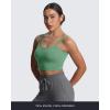 imageAoxjox Womens Workout Sports Bras Fitness Yoga Crop Tank Twist Back CamiSage Green