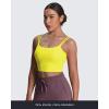 imageAoxjox Womens Workout Sports Bras Fitness Yoga Crop Tank Twist Back CamiVibrant Yellow