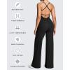 imageAoxjox Workout Athlenza Jumpsuit for Women Straight Leg Cross Back One Piece Lumastretch Gym Yoga Sports Bras JumpsuitsBlack
