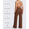 imageAoxjox Workout Athlenza Jumpsuit for Women Straight Leg Cross Back One Piece Lumastretch Gym Yoga Sports Bras JumpsuitsBrown