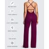 imageAoxjox Workout Athlenza Jumpsuit for Women Straight Leg Cross Back One Piece Lumastretch Gym Yoga Sports Bras JumpsuitsBurgundy