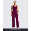 imageAoxjox Workout Athlenza Jumpsuit for Women Straight Leg Cross Back One Piece Lumastretch Gym Yoga Sports Bras JumpsuitsBurgundy