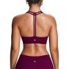 imageAoxjox Womens Workout Sports Bras Fitness Training Gym Athlenza TBack Bra Lumastretch Yoga Crop TankBurgundy