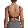 imageAoxjox Womens Workout Sports Bras Fitness Yoga Crop Tank Twist Back CamiDark Brown