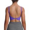 imageAoxjox Womens Workout Sports Bras Fitness Yoga Crop Tank Twist Back CamiViolet