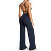 imageAoxjox Workout Athlenza Jumpsuit for Women Straight Leg Cross Back One Piece Lumastretch Gym Yoga Sports Bras JumpsuitsNavy