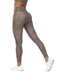 imageAoxjox High Waisted Workout Leggings for Women Trinity Yoga Pants 265quotA Coffee Dot Print