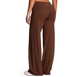 imageAoxjox Womens Workout Fold Over Waist Straight Leg Bottoms Lumastretch Gym Yoga Pants 31quot33quot35quotBrown
