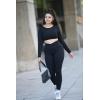 imageAoxjox Workout Long Sleeve Crop Tops for Women Clarissa Backless Gym Cropped T Shirt Top Black XSmall