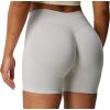 imageAoxjox Seamless Biker Shorts for Women Impact Hidden Scrunch Low Waisted Athletic Yoga Short 35quot45quot5quot6quotFeather Beige
