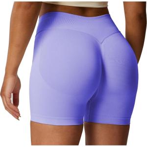 imageAoxjox Seamless Biker Shorts for Women Impact Hidden Scrunch Low Waisted Athletic Yoga Short 35quot45quot5quot6quotPeriwinkle