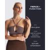 imageAoxjox Womens Workout Sports Bras Fitness Adjusted Ariel Halter Bra Yoga Crop TankFudge Coffee
