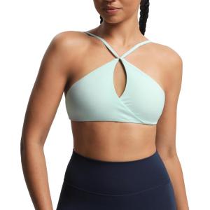 imageAoxjox Womens Workout Sports Bras Fitness Adjusted Ariel Halter Bra Yoga Crop TankMint