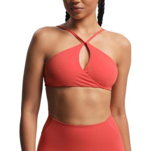 imageAoxjox Womens Workout Sports Bras Fitness Adjusted Ariel Halter Bra Yoga Crop TankSpiced Coral