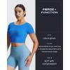 imageAoxjox Short Sleeve Crop Tops for Women Emma Backless Twist Back Workout Cropped T Shirt TopDirectoire Blue