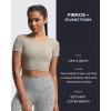 imageAoxjox Short Sleeve Crop Tops for Women Emma Backless Twist Back Workout Cropped T Shirt TopMink