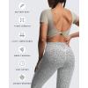 imageAoxjox Short Sleeve Crop Tops for Women Emma Backless Twist Back Workout Cropped T Shirt TopMink