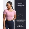 imageAoxjox Short Sleeve Crop Tops for Women Emma Backless Twist Back Workout Cropped T Shirt TopPrism Pink