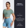 imageAoxjox Short Sleeve Crop Tops for Women Emma Backless Twist Back Workout Cropped T Shirt TopSage Green