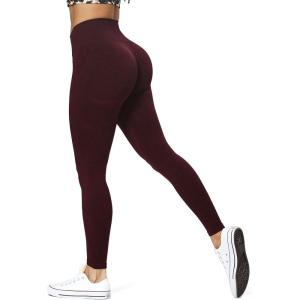 imageAoxjox Scrunch Seamless Leggings for Women High Waisted Tummy Control 20 Smile Contour Workout Yoga Pants 24quotBlack Berry Marlscrunch