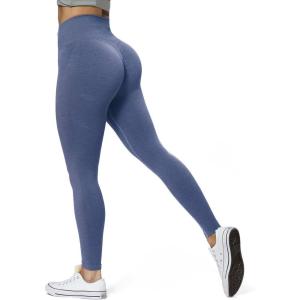 imageAoxjox Scrunch Seamless Leggings for Women High Waisted Tummy Control 20 Smile Contour Workout Yoga Pants 24quotSteel Blue Marlscrunch