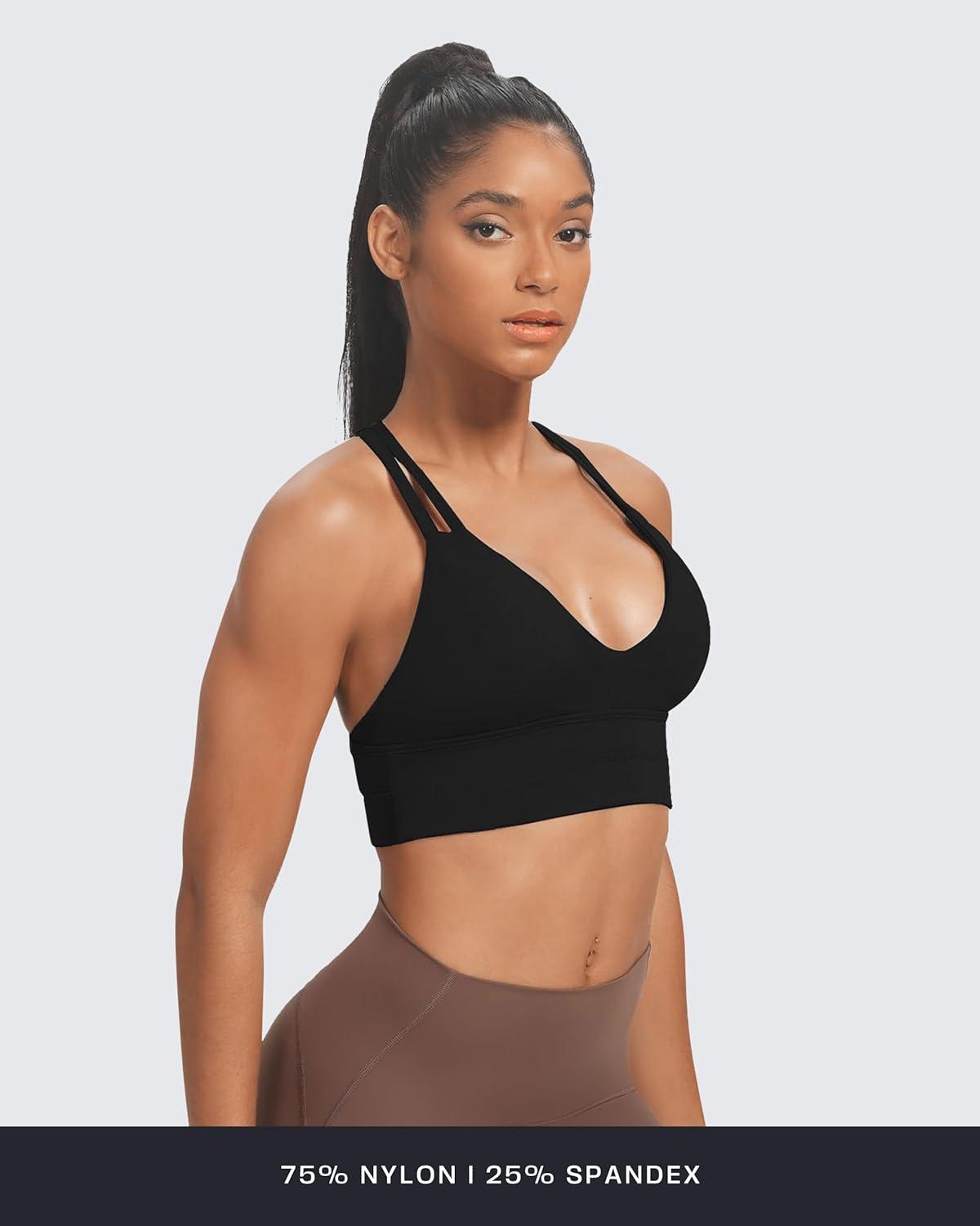 imageAoxjox Womens Workout Sports Bras Fitness Trainning Infinity Gym Bra Yoga Crop TankBlack New