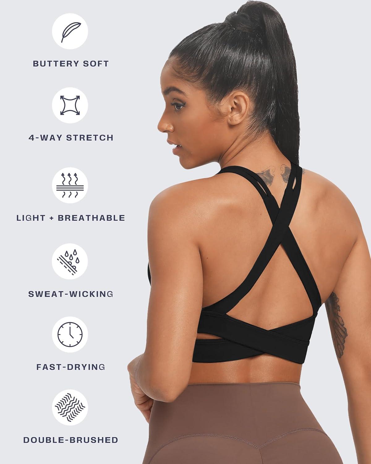 imageAoxjox Womens Workout Sports Bras Fitness Trainning Infinity Gym Bra Yoga Crop TankBlack New