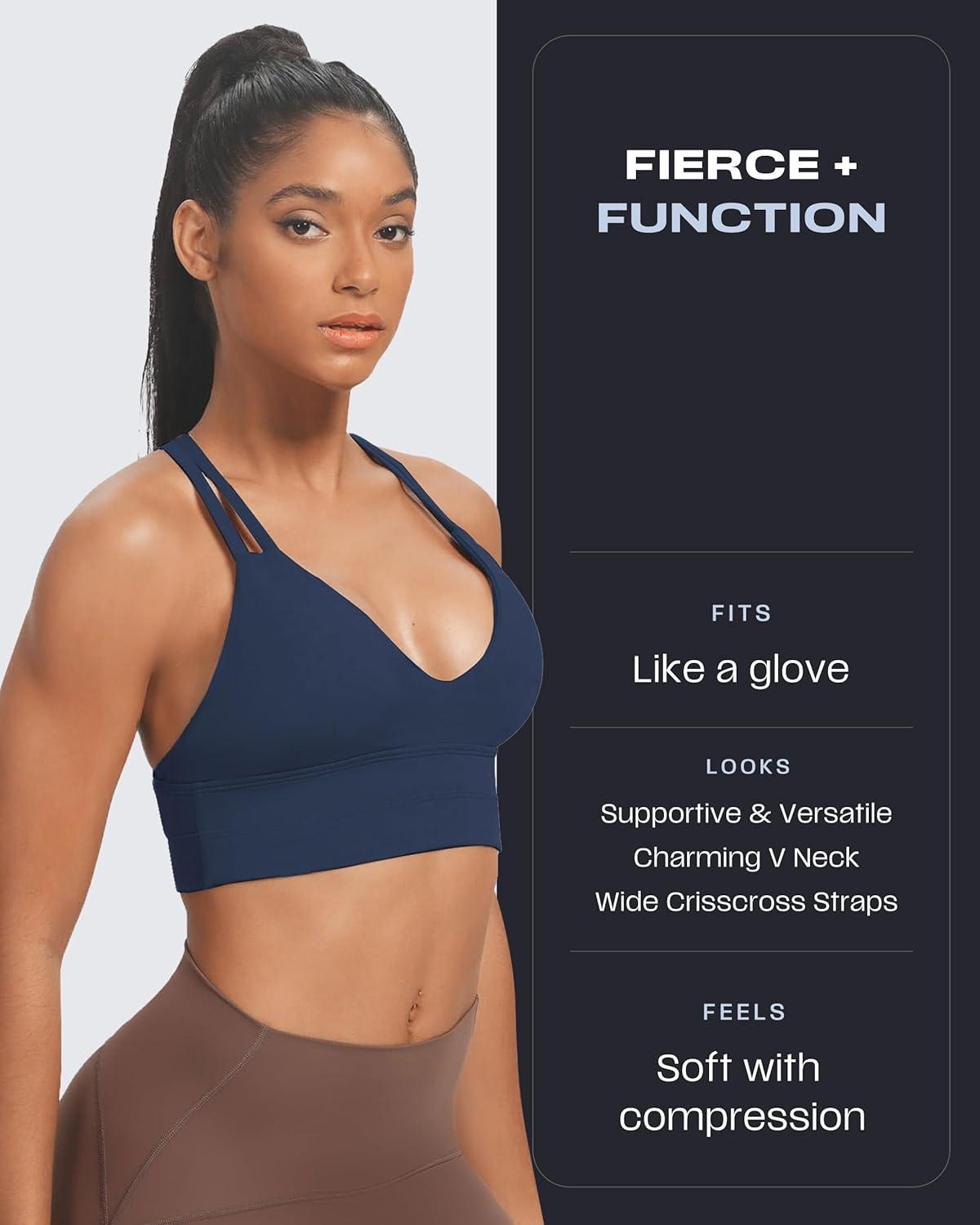 imageAoxjox Womens Workout Sports Bras Fitness Trainning Infinity Gym Bra Yoga Crop TankNavy