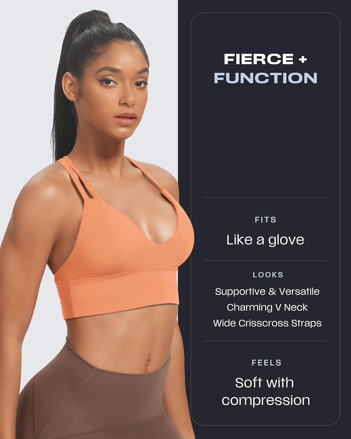 imageAoxjox Womens Workout Sports Bras Fitness Trainning Infinity Gym Bra Yoga Crop TankPapaya